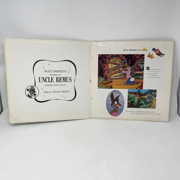 Vintage Walt Disney Uncle Remus Vinyl Record ST-3907 & Story Book UNTESTED - Picture 3 of 6